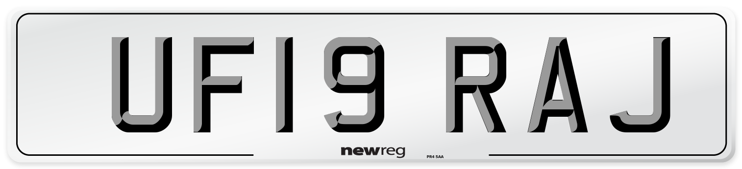 UF19 RAJ Number Plate from New Reg